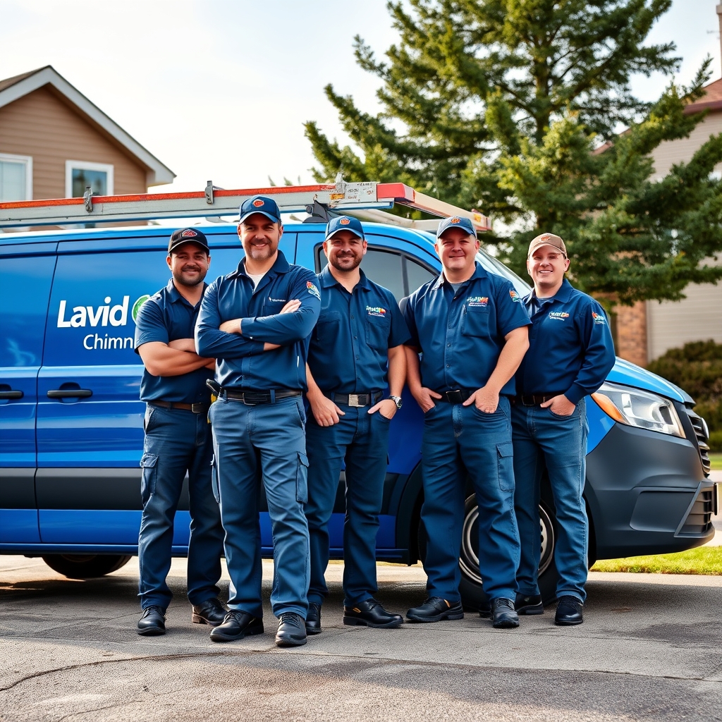 David Chimney — professional Chimney Sweep in Parkland, branded work van and team — Chimney Sweep near me